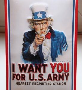 Metalen plaat Uncle Sam poster