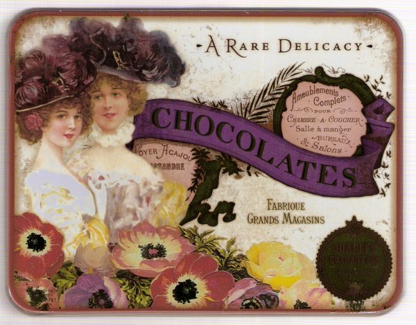 Blikken doos chocolates delicacy