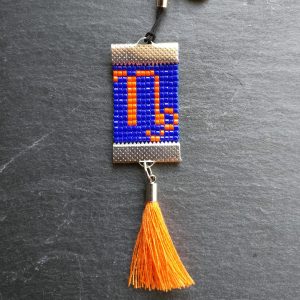 Sleutelhanger Steenbok blauw-oranje
