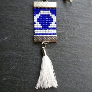 Sleutelhanger Weegschaal blauw-wit