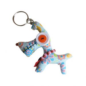 Handgemaakte fairtrade sleutelhanger hond