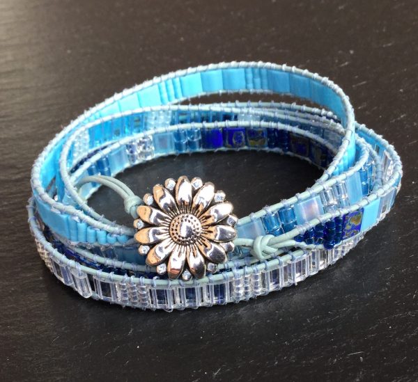 Wraparmband Tila blauw turquoise