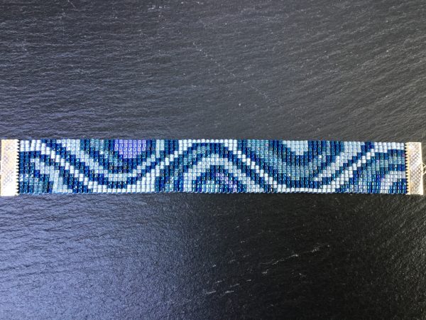 Abstracte armband in blauwe tinten - Afbeelding 2