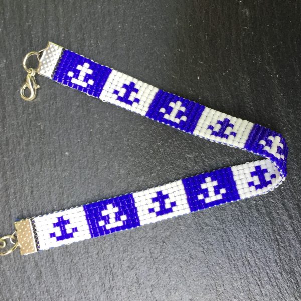 Kralenarmband met ankers in blauw en wit - Afbeelding 3