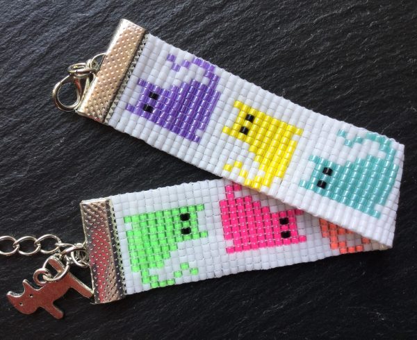 Cat lady katten armband wit/kleurrijk