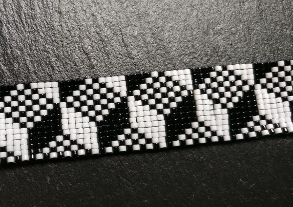 Miyuki armband zwart/wit kubus - Afbeelding 2