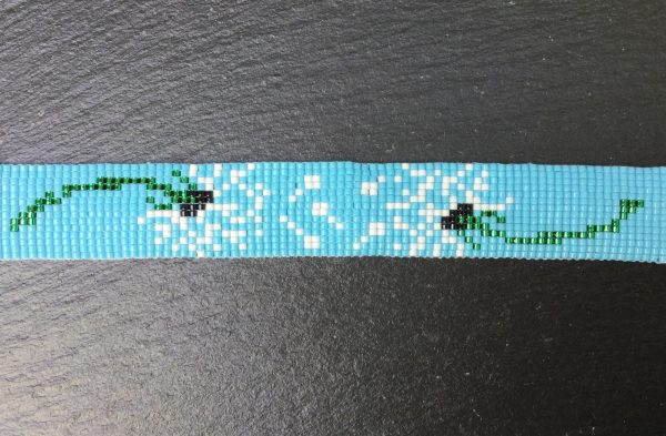 Miyuki armband in blauw wit en groen blaasbloem - Afbeelding 3