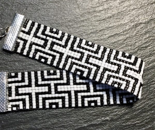 Miyuki armband zwart/wit