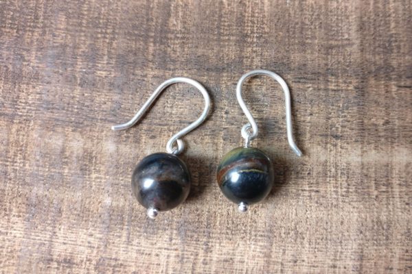 silver 925 earrings hawks eye
