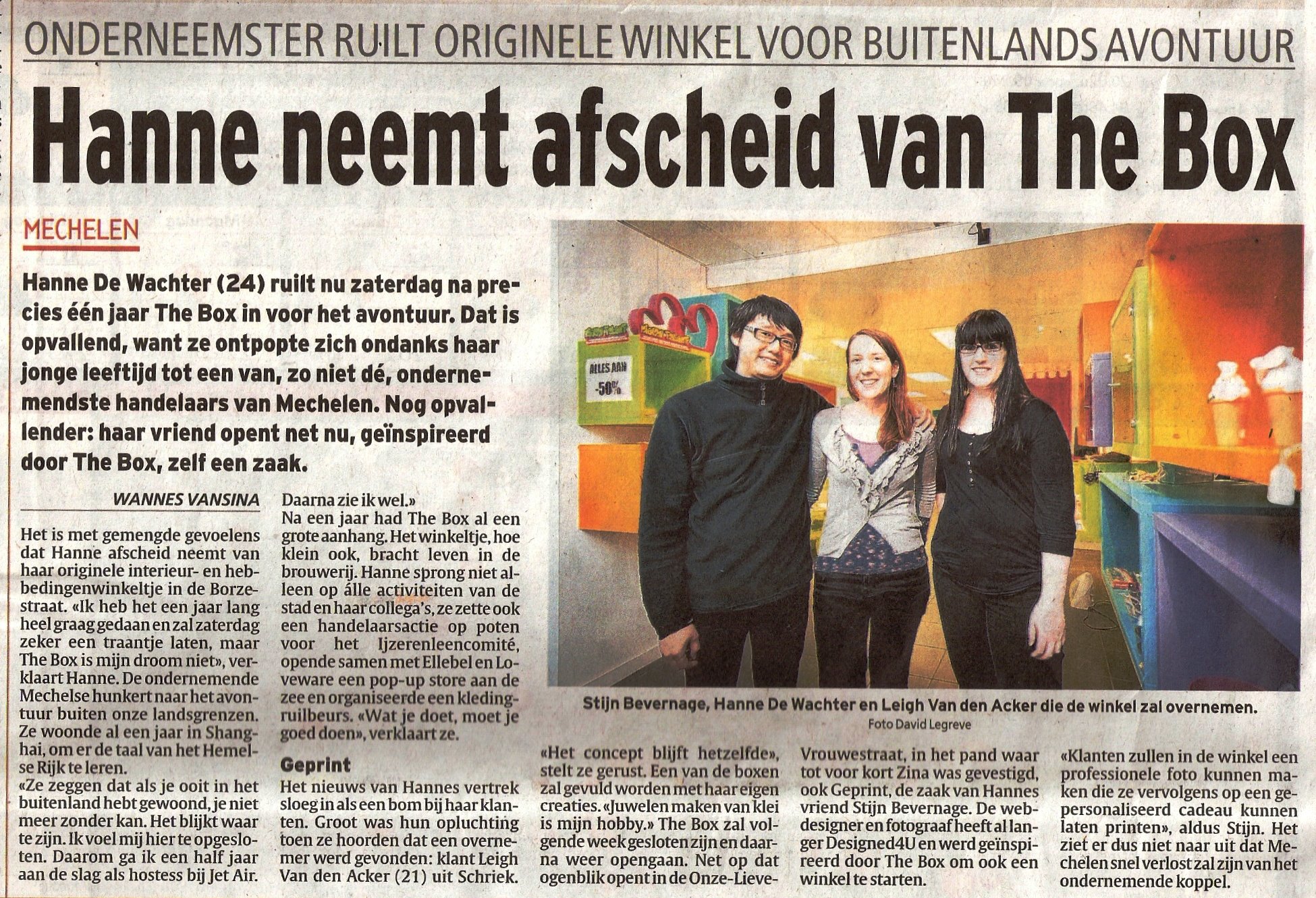 Hanne neemt afscheid van The Box