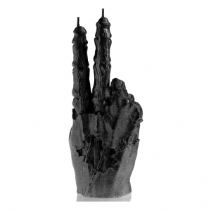 Zombie peace kaars black metallic