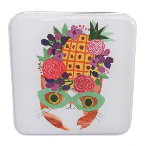 Planet Cat kleine vierkante blikken doos wit