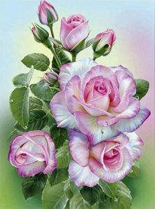 Diamond painting roze rozen