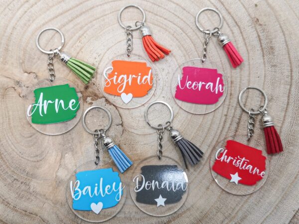 Gepersonaliseerde naamsleutelhanger voorbeelden