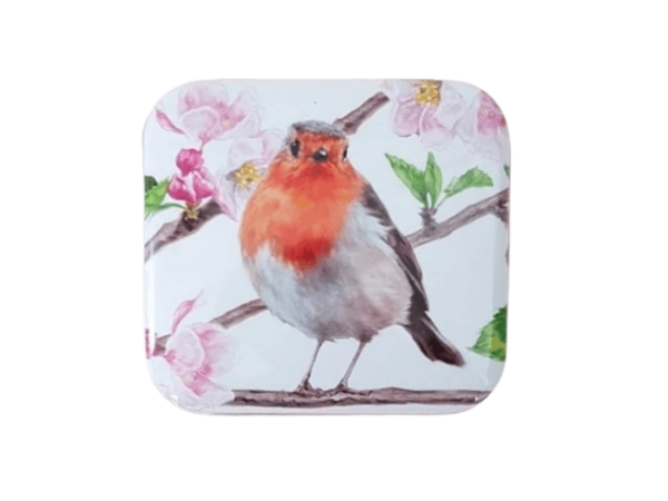 Roodborst blikken doosje