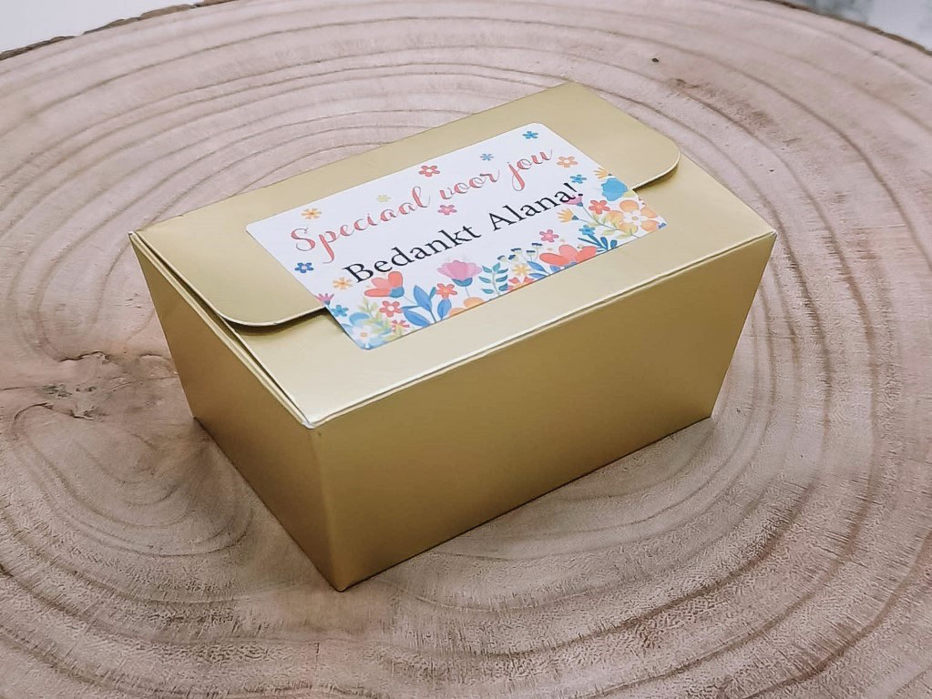 Pralines gepersonaliseerde bedankt