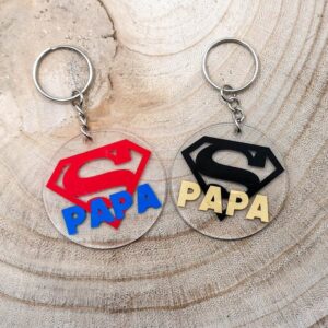 Super papa vaderdag sleutelhanger