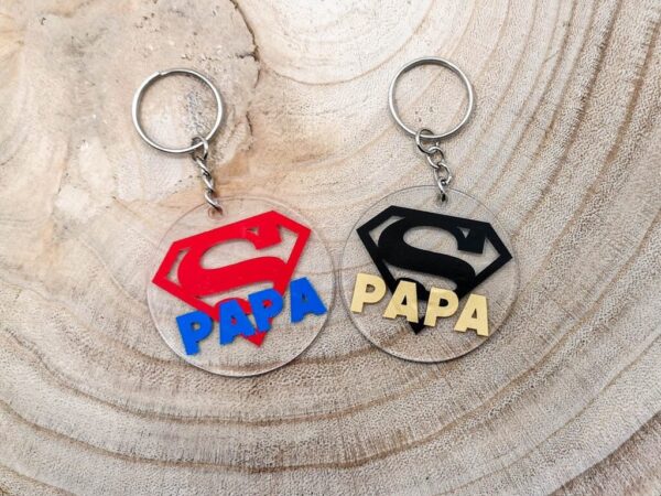 Super papa vaderdag sleutelhanger