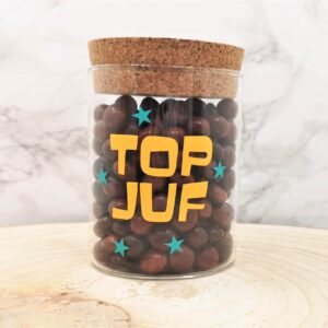 Top juf snoeppot Einde schooljaar cadeau top juf snoeppot