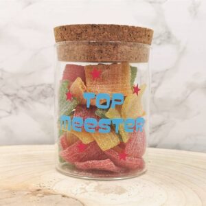 Einde schooljaar cadeau top meester snoeppot