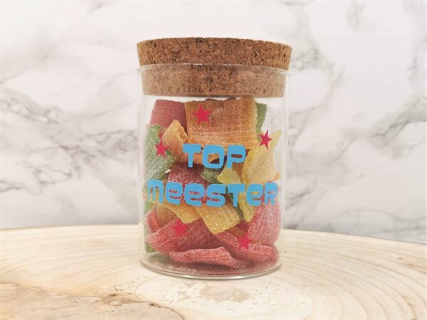 Einde schooljaar cadeau top meester snoeppot
