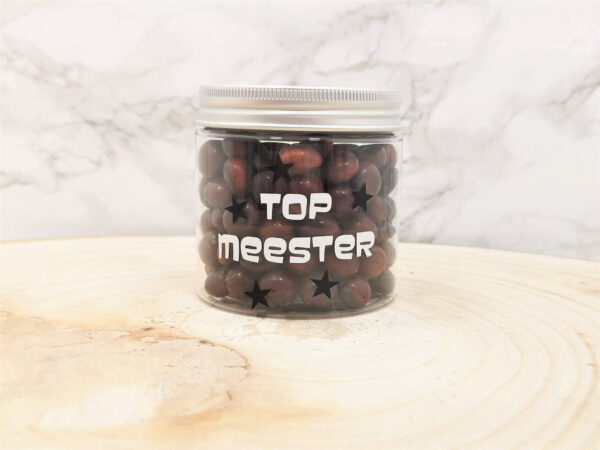 Einde schooljaar cadeau top meester snoeppotje