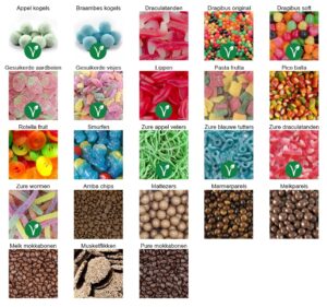 Vegetarische vegan en halal snoepsoorten
