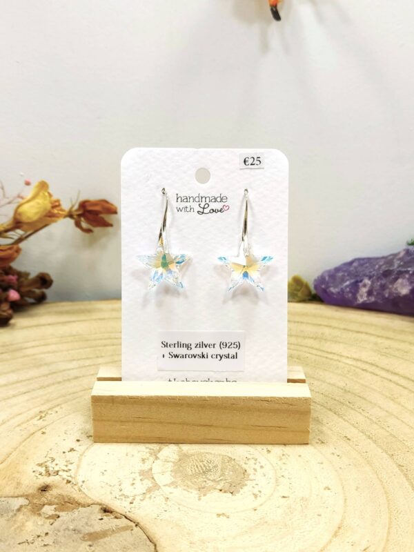 Swarovski kristallen ster oorhangers (wit)