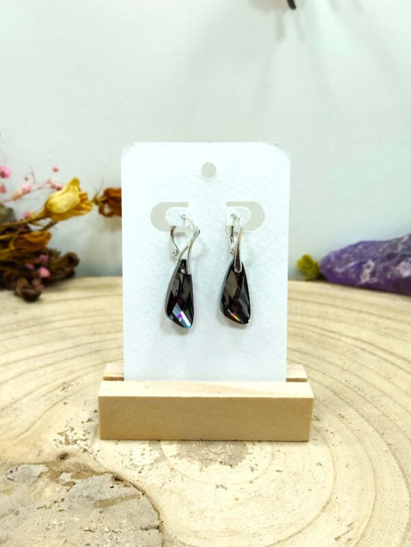 Swarovski kristallen vleugel oorhangers (zwart)