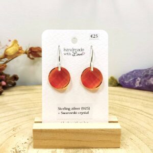 Swarovski kristallen ronde oorhangers (oranje)