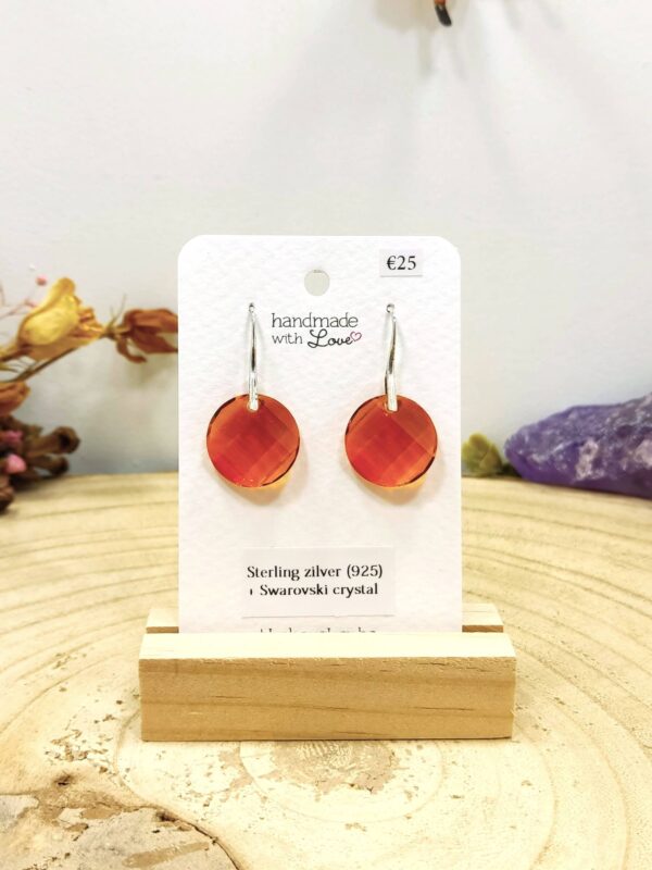 Swarovski kristallen ronde oorhangers (oranje)