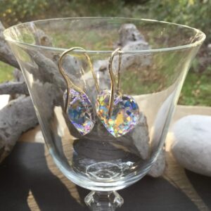 Swarovski kristallen hart oorhangers (wit)