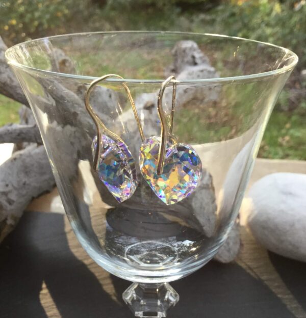 Swarovski kristallen hart oorhangers (wit)