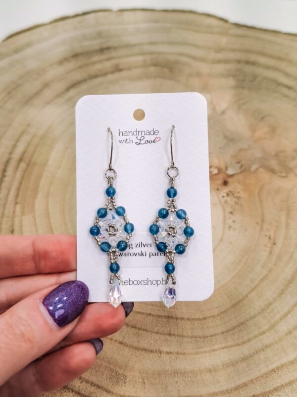 Swarovski oorhangers blauw