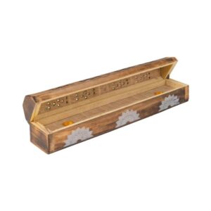 Houten wierookdoos mandala