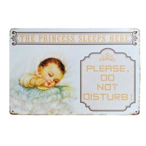 Metalen plaat "The princess sleeps here"