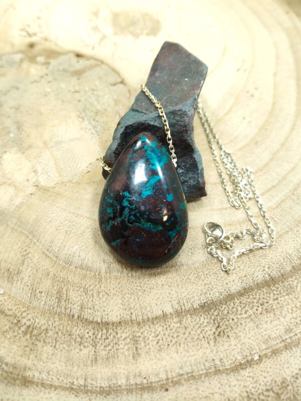 Chrysocolla halsketting (sterling zilver 925)
