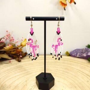 Franje oorhangers flamingo